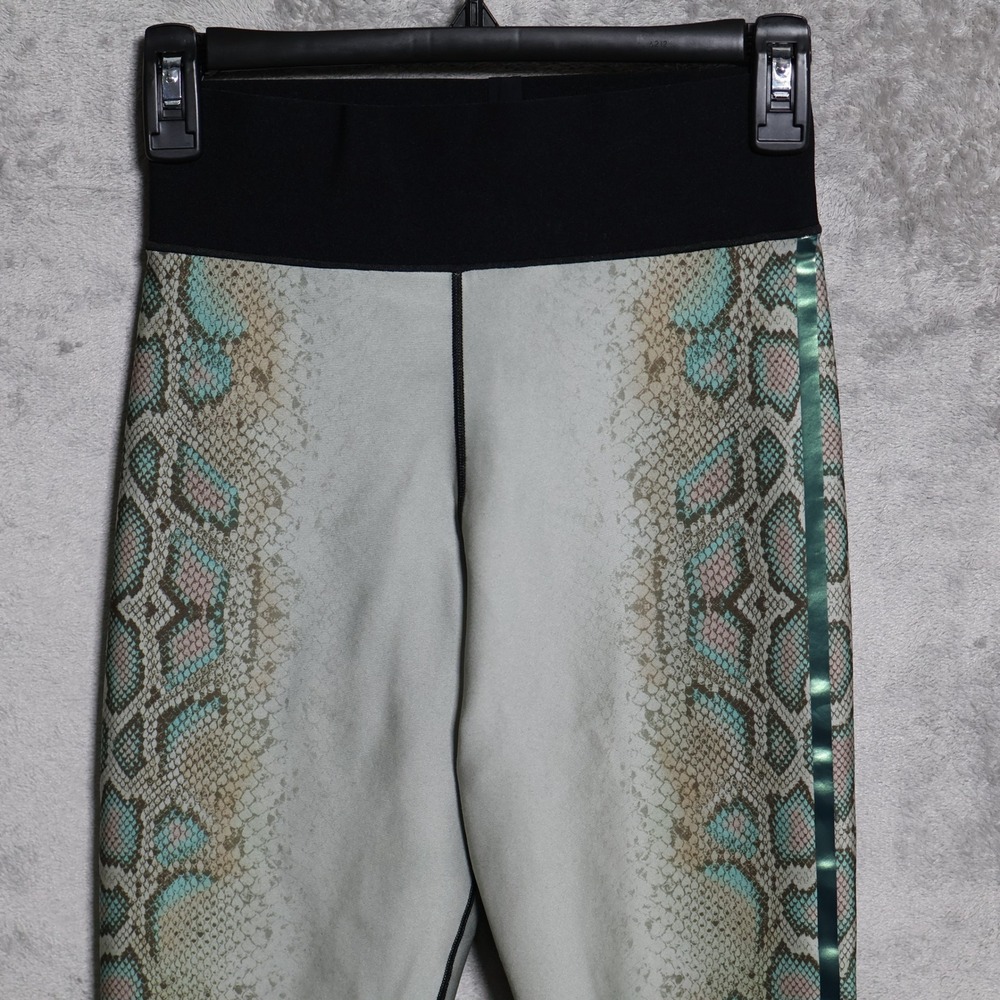 Ultracor Leggings Womens Medium Green Black Snakeskin Print Activewear Yoga - Picture 2 of 11
